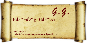 Görög Géza névjegykártya