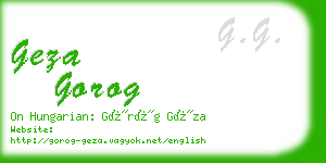 geza gorog business card